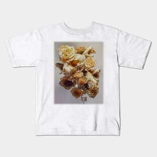 Animal skulls with snake heads surrounded by dry roses Kids T-Shirt